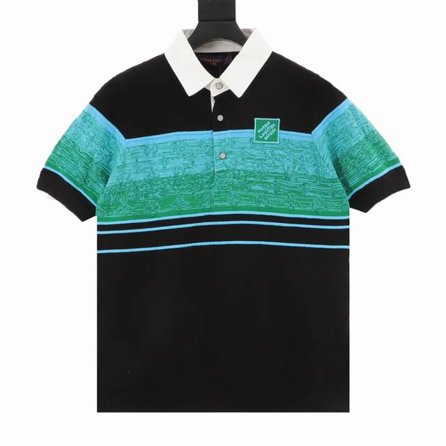 Louis Vuitton Lv green jacquard short-sleeved Polo shirt Authentic 11 purchased,