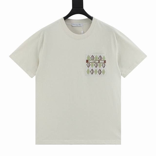 Dior 25Ss Diamond Leather Label Pocket Short Sleeves Dior's new short sleeves ar