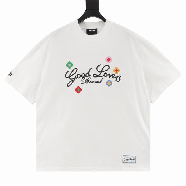 Goodbrand 3D small flower embroidered slogan light luxury fashion high-end short