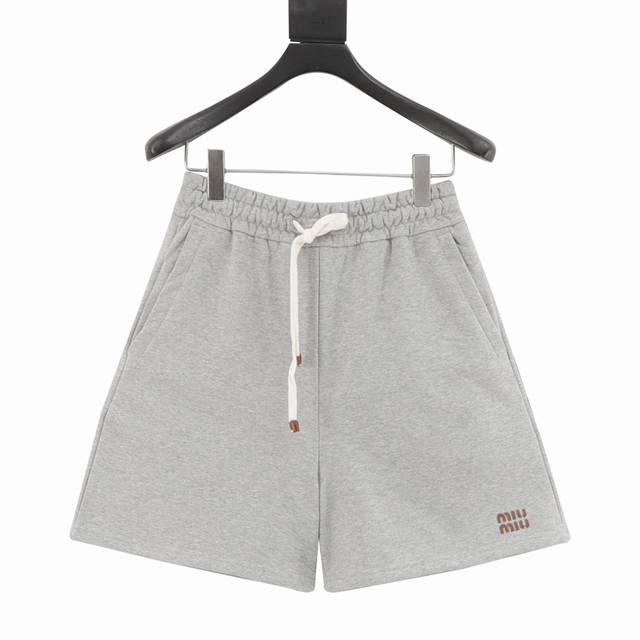 Miu Miu Mm leather drawstring Bermuda shorts Original Hangzhou Guozhuan 9650 pur