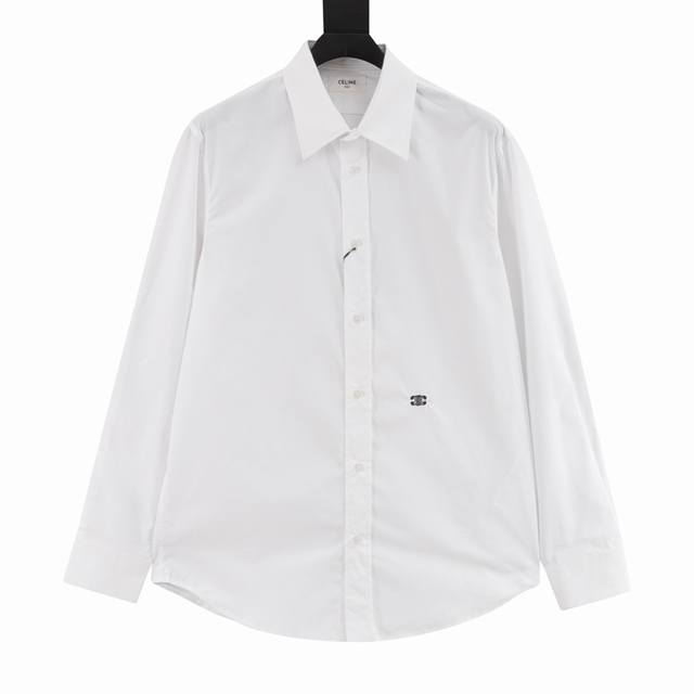 Celine Ce long-sleeved shirt with Arc de Triomphe logo embroidery on the hem The