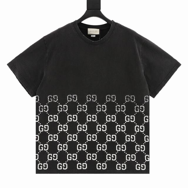 Gucci Double Gg Print Gradient Couple Short Sleeve T-shirt A fashionable short t
