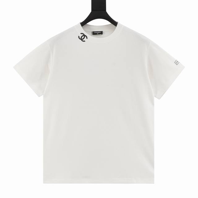 Chanel 25Ss Neckline Double C Laminating Print Short Sleeves High-energy and pra