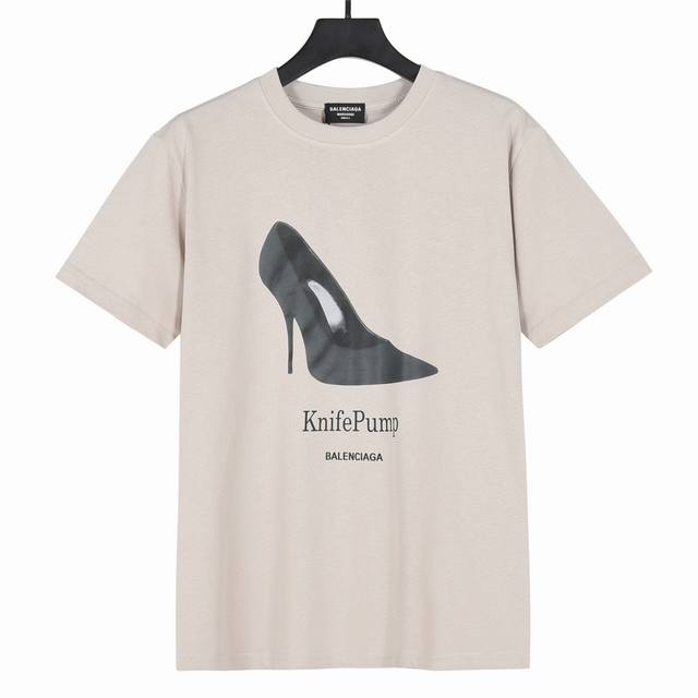Balenciaga official website same high heels Logo short-sleeved T-shirt The fabri