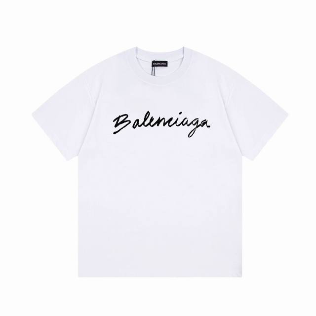 Balenciaga Paris Balenciaga cursive letter short sleeve, quality upgrade, exquis