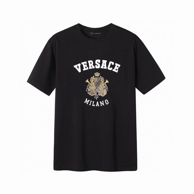Versace Versace crown letter short-sleeved T-shirt, simple design looks very gen