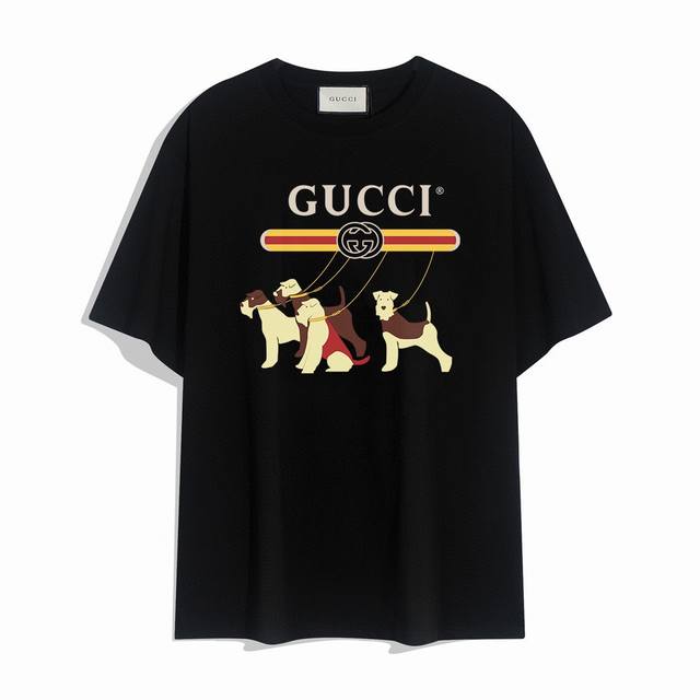 Gucci's new dog short-sleeved T-shirt, the design looks full of high street styl