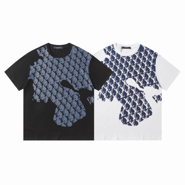 New arrival Louis Vuitton front full-print logo short-sleeved T-shirt with three