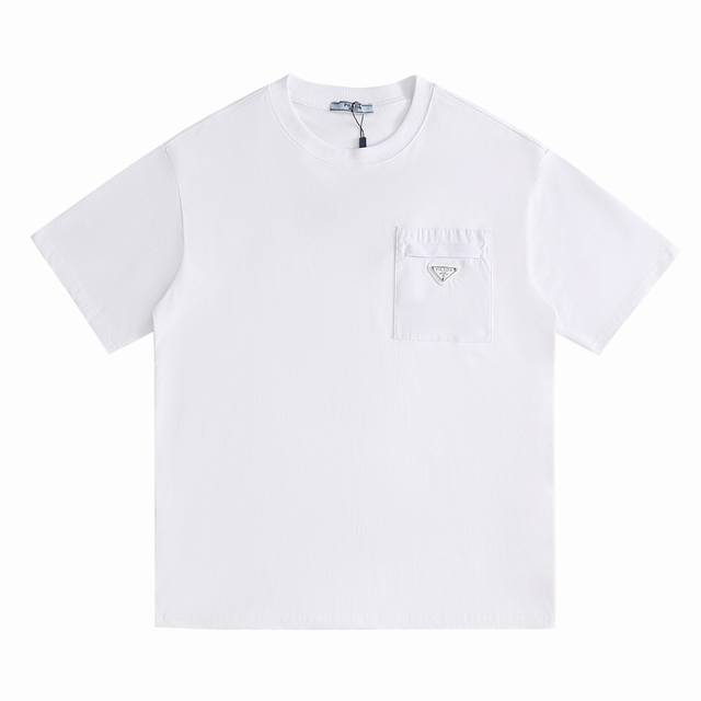 New arrival High version Prada classic triangle zipper pocket short sleeve The m