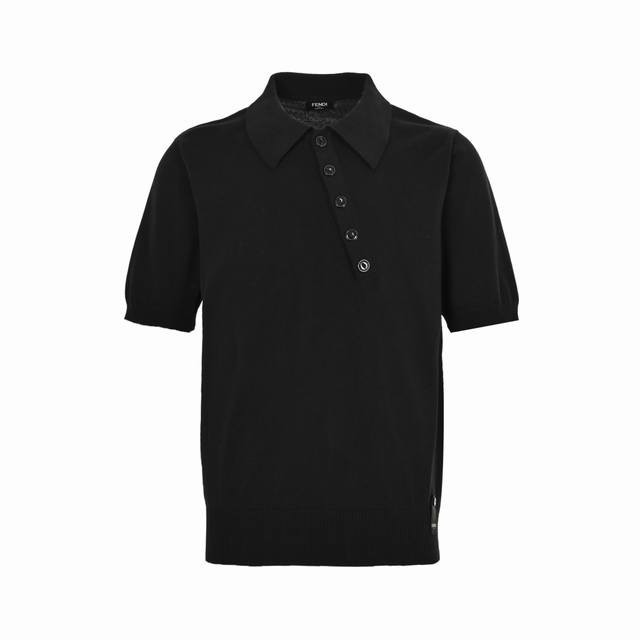Fendi 25Ss oblique button knitted Polo short sleeves Classic collar, button clos