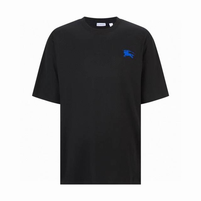 Burberry summer new blue knight warhorse embroidered round neck short-sleeved T-