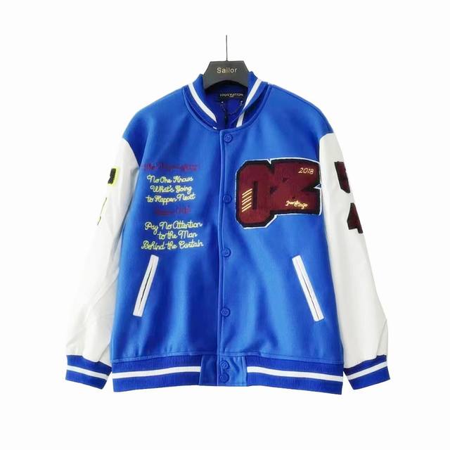 Actual details + size chart Louis Vuitton steam robot embroidered baseball jacke