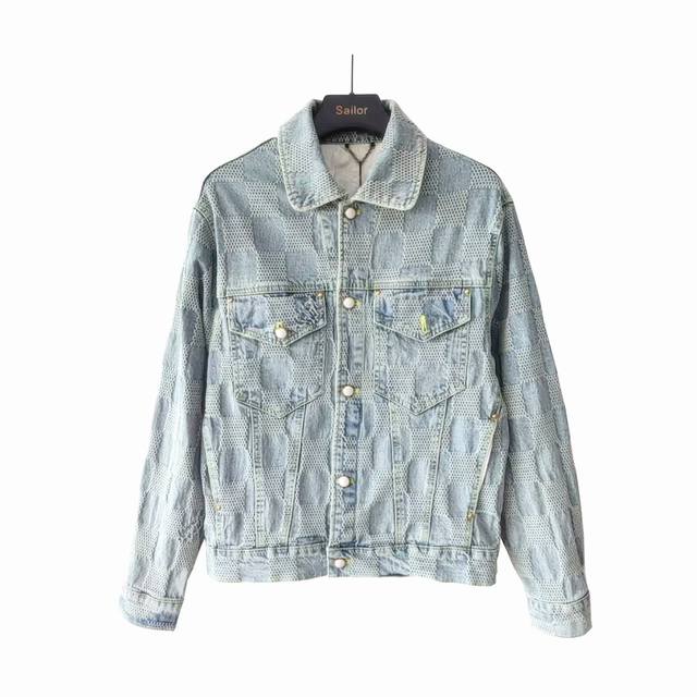 Real shot details + size chart Louis Vuitton checkerboard denim jacket Light lux