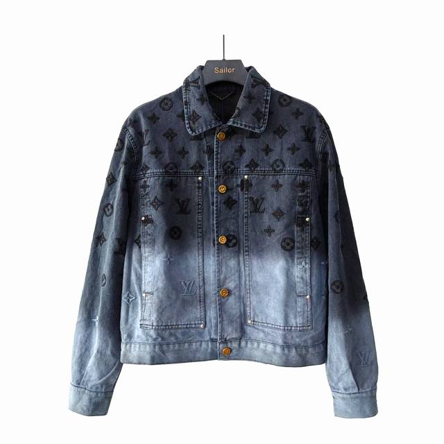 Actual details + size chart Louis Vuitton Gradient Aurora Blue Jacquard Embroide
