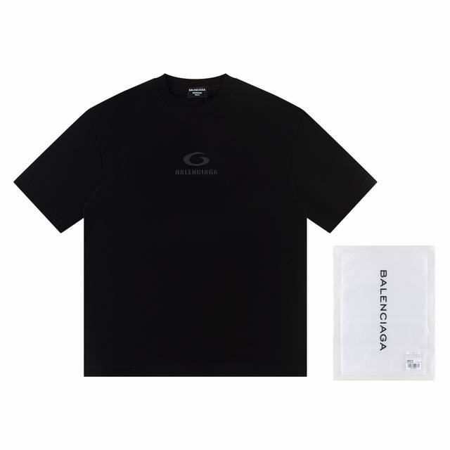 High-end Balenciaga silicone letter print short sleeves, unisex. Color-matching