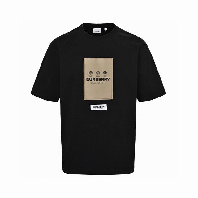 Burberry new summer style round neck short-sleeved T-shirt with logo patch on th
