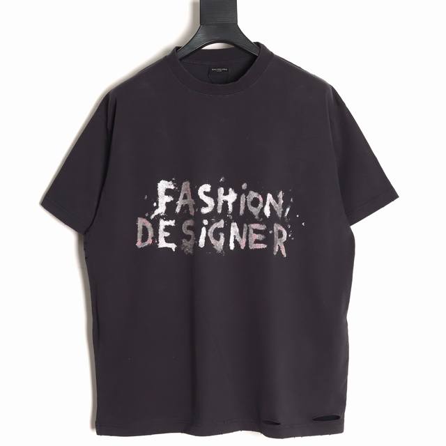 Balenciaga 25Ss designer glitter print short-sleeved T-shirt Exclusive custom-wo