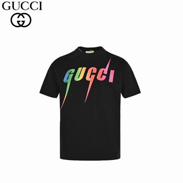 Gucc Gucci 24Fw Rainbow Lightning Short Sleeve Heavy 240G Custom 32 Original Fab