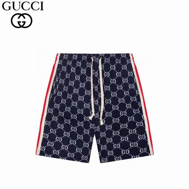 Gucc Gucci full print ribbon shorts G's classic style, timeless jacquard shorts,