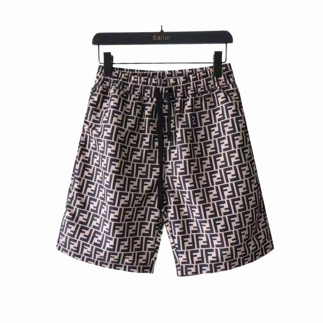 Actual shot details + size chart Fendi Fendi full print Ff beach shorts Ff full