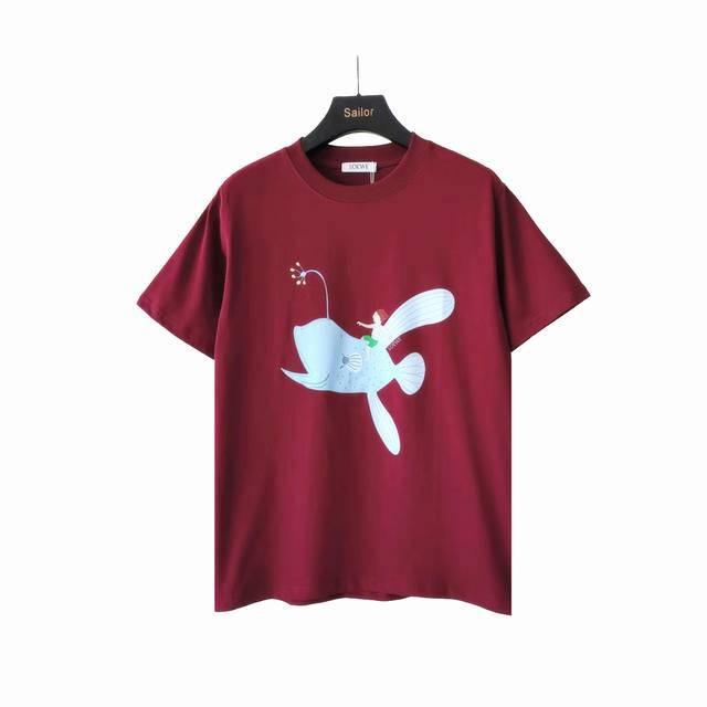 Actual details + size chart Loewe official website flying fish short-sleeved T-s