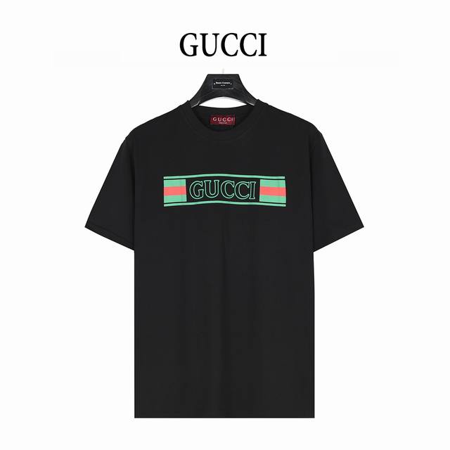 Gucci 25Ss Flag Logo Contrast Letter Short Sleeve T-shirt High-cut design, clean