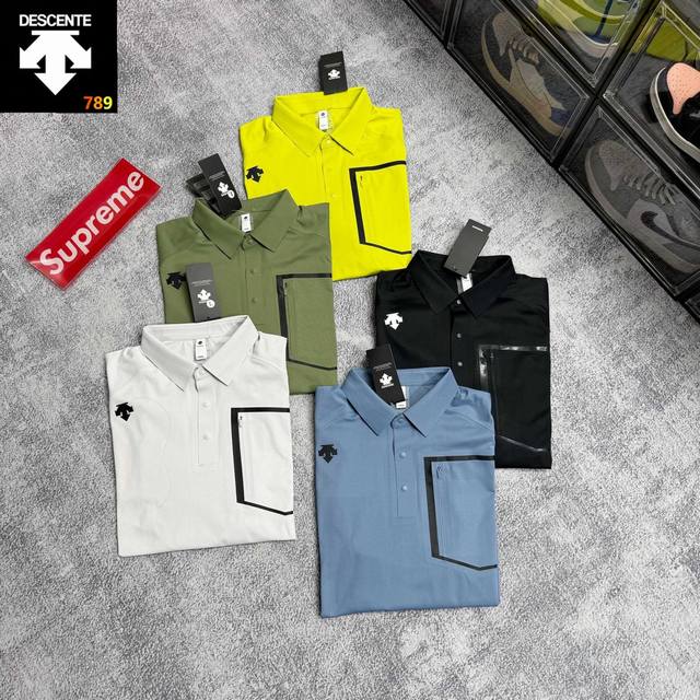 Descente's official functional Polo shirt Polo fabric is light and wide, with su