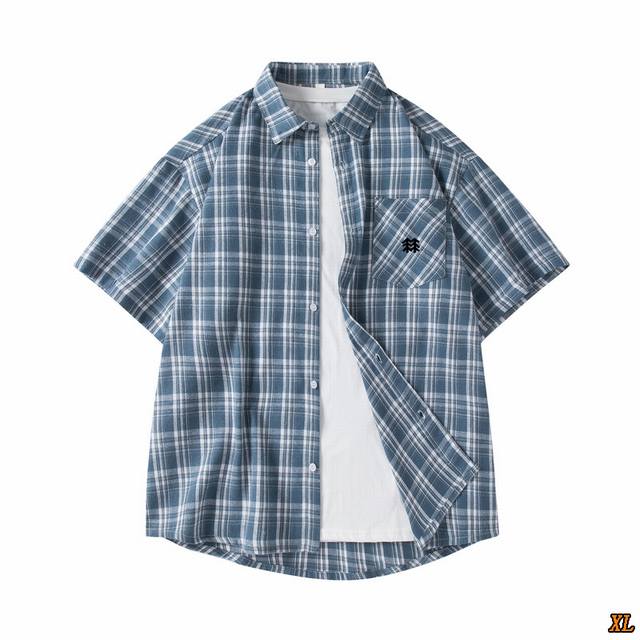 Kolon Sport exclusive real shot of the new summer high-quality plaid shirt short