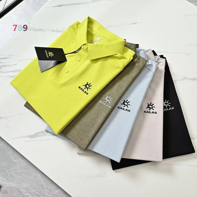 Kailasi 2025 new business high-end lapel T fine cotton pique lapel short-sleeved