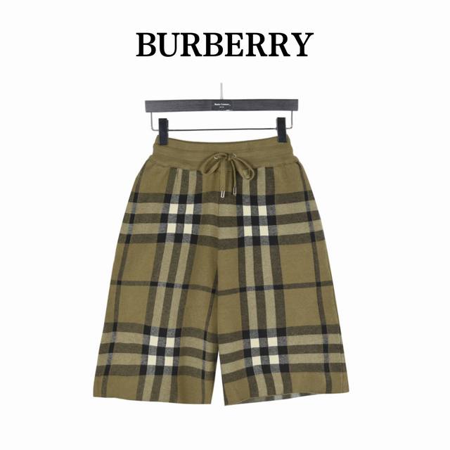 Burberry 24Ss classic large checkered knitted shorts - Made of custom knitted in