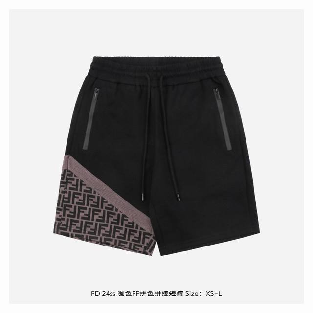 Fendi 24Ss coffee Ff color-blocked shorts Inspired by the retro style of the 198