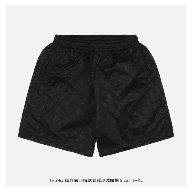 Lv 24Ss classic full-print dark pattern old flower beach shorts Inspired by the