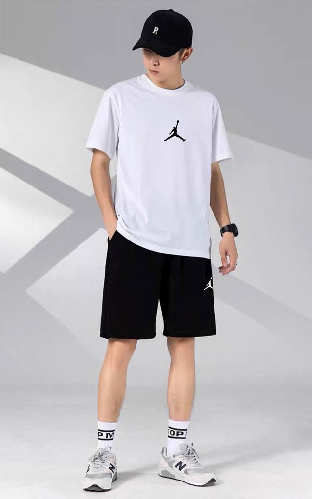 Jordan's new short-sleeved shorts sports suit! Versatile and suitable for everyo