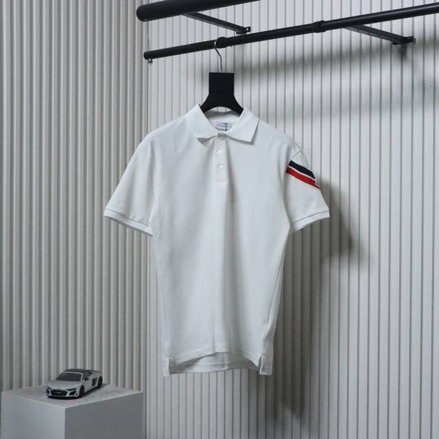 Moncler 25Ss short-sleeved Polo shirt with webbing and badge on the sleeves is m