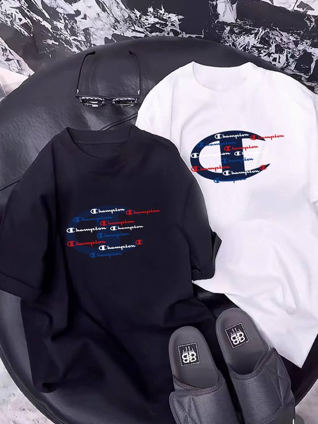 Champion counter same new style basic short sleeves, genuine factory original qu