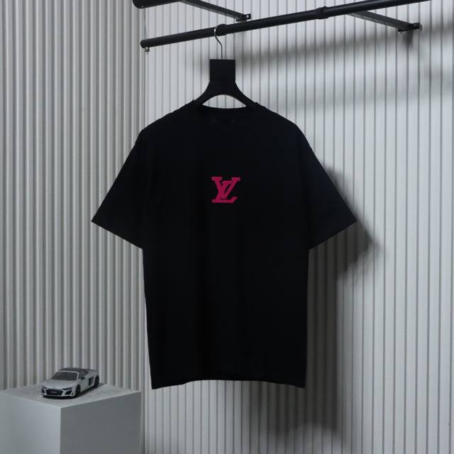Louis Vuitton 25Ss front and back logo flocking print short sleeve Lv new T-shir