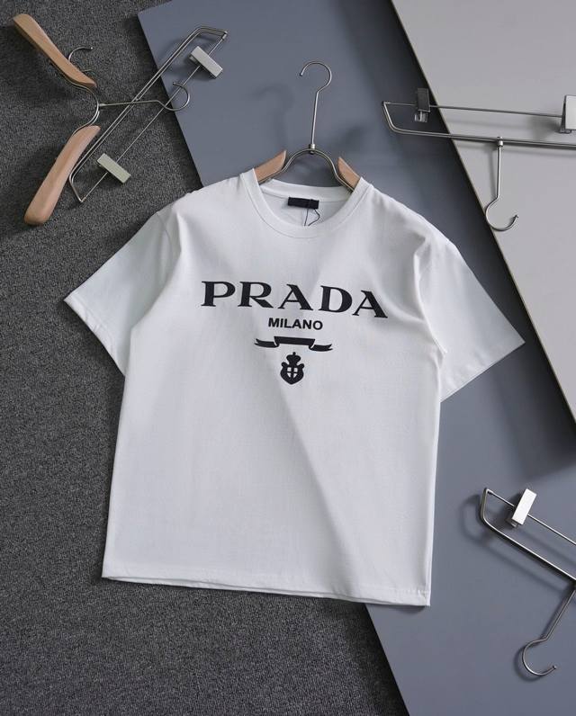 Prada 2322# New Prada letter printed logo round neck couple casual short-sleeved
