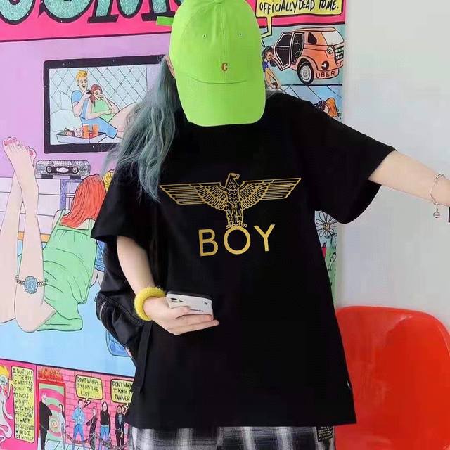 New Boylondon classic eagle letter print short-sleeved T-shirt for men and women