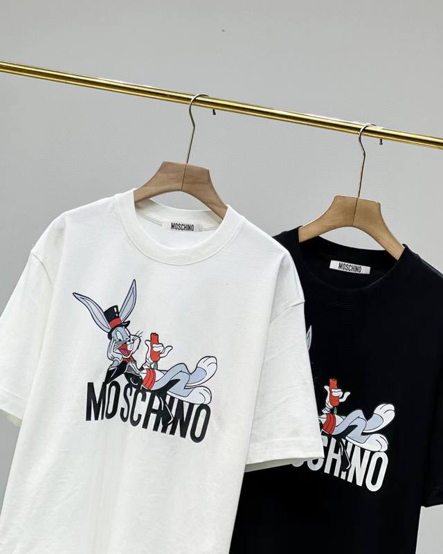 High version Moschino X Bugs Bunny joint 23 spring and summer couple cotton T-sh