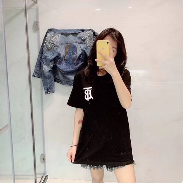 Burberry Bbr Burberry classic Bt letter offset short-sleeved T-shirt top version