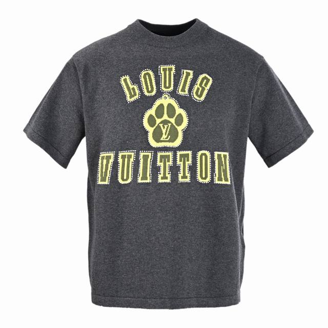 Louis Vuitton Lv yellow letter knitted short-sleeved T-shirt Authentic 10800 pur