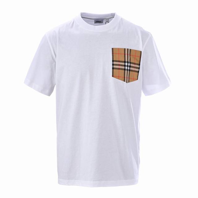 Burberry Bbr classic plaid pocket short-sleeved T-shirt Made of original G cotto