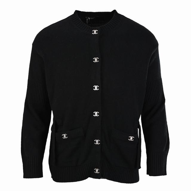 Chanel Double C Backpack Button Knitted Cardigan Customized cashmere and brocade