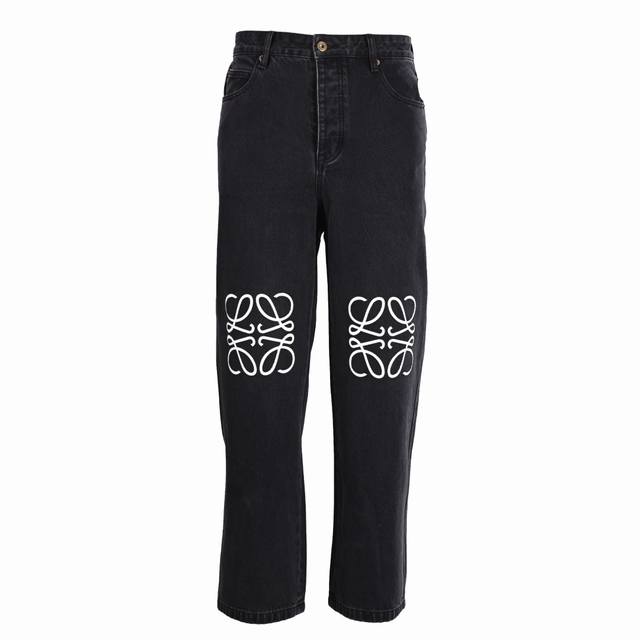 Loewe Anagram denim embroidered trousers . Made of compact double-core yarn, wit