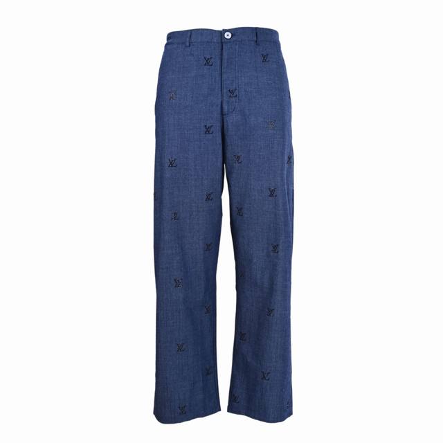 Louis Vuitton Lv fully embroidered casual suit denim trousers Authentic 19700 pu