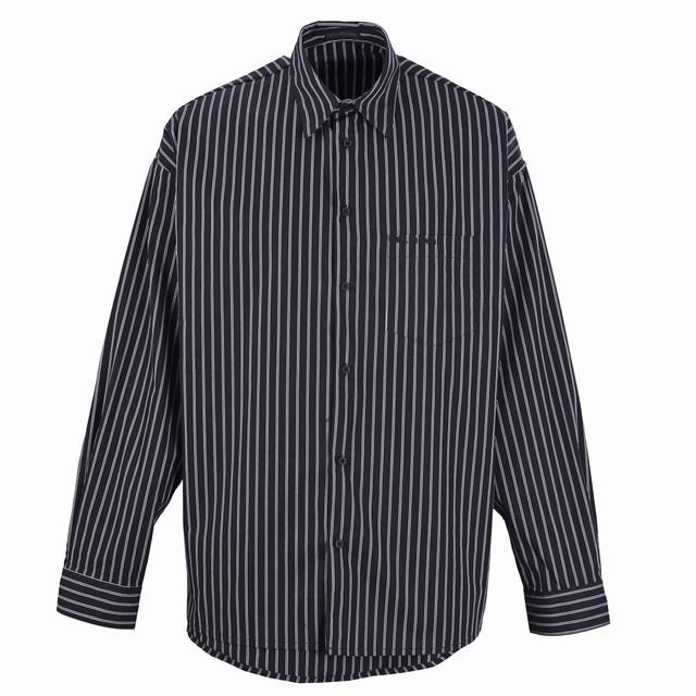 Balenciaga Blcg embroidered double-layered shirt jacket Customized black and whi