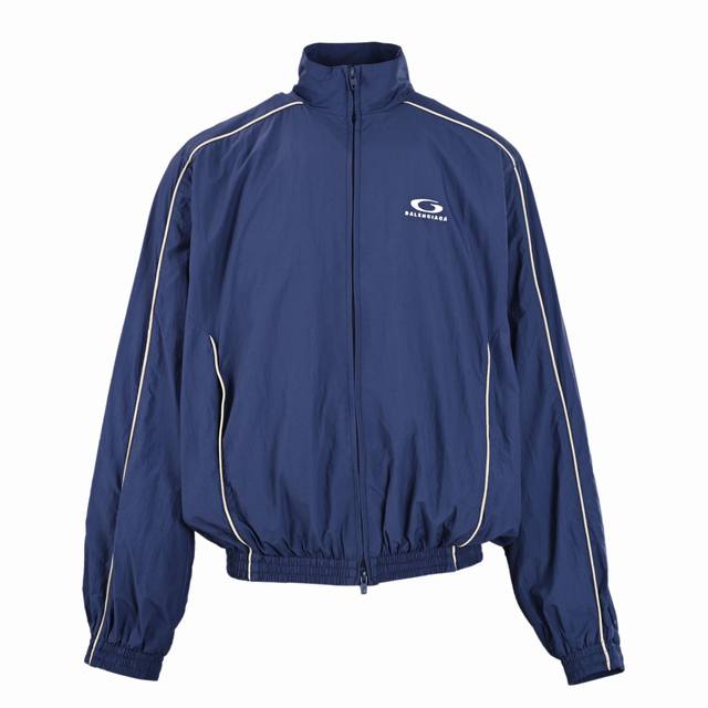 Balenciaga Blcg Ring School Uniform Sports Suit Jacket Made of navy blue washed