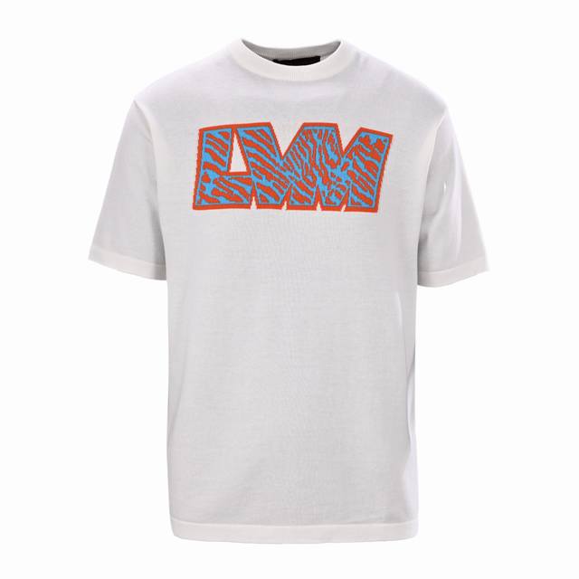 Louis Vuitton Lv colorful leopard print letter intarsia short-sleeved T-shirt Au