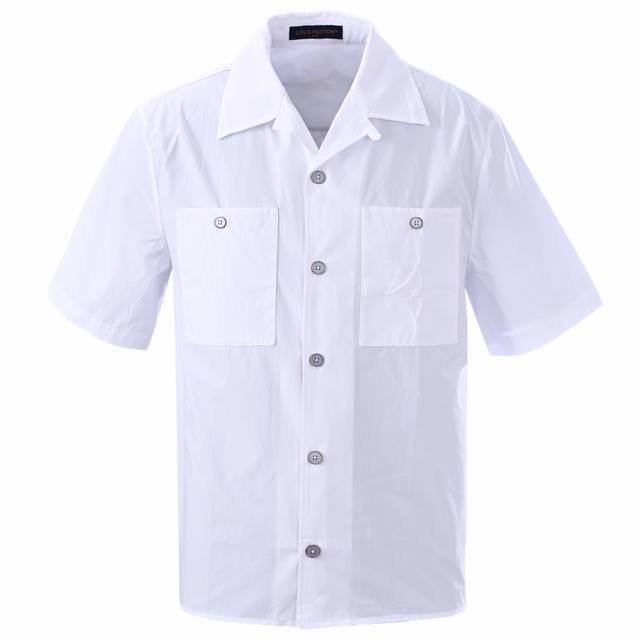 Louis Vuitton Lv single-breasted embossed double-pocket short-sleeved shirt Genu