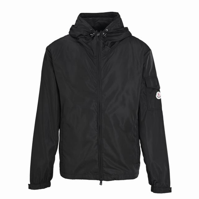 Moncler Mc Embroidered Sleeve Pocket Zipper Hooded Jacket The product is made of